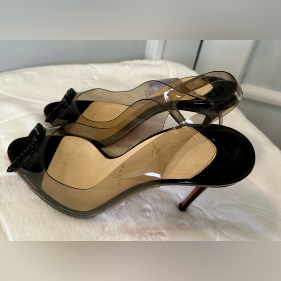 Christian Louboutin Slingback Heels 38.5 US 8 Black - Picture 2 of 16